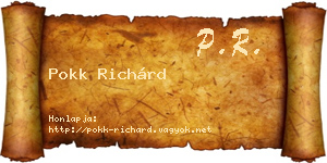 Pokk Richárd névjegykártya